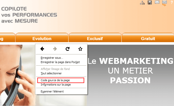 Trouver le code source avec FireFox
